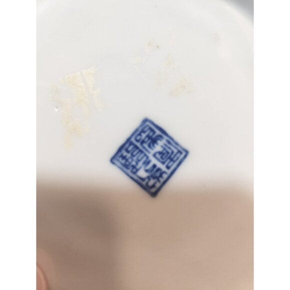 Vtg Large Chinese Blue & White Floral Porcelain Pumpkin Shaped Ginger Jar w/Lid - Picture 8 of 12